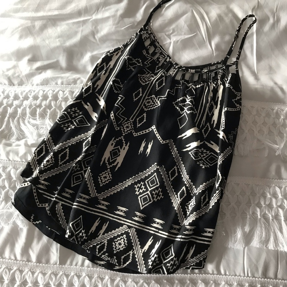 Billabong Strappy Black & White Tank Top